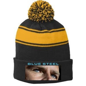 Jd Vance Blue Steel Stripe Pom Pom Beanie