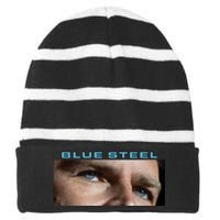 Jd Vance Blue Steel Striped Beanie with Solid Band