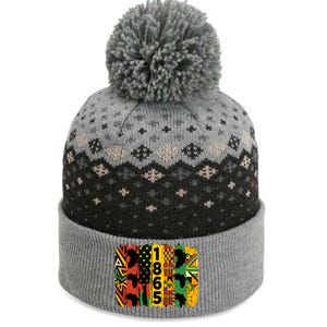 Junenth Vibes Black History Junenth 1865 Flag Cool Gift The Baniff Cuffed Pom Beanie