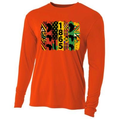 Junenth Vibes Black History Junenth 1865 Flag Cool Gift Cooling Performance Long Sleeve Crew