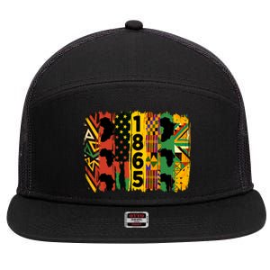 Junenth Vibes Black History Junenth 1865 Flag Cool Gift 7 Panel Mesh Trucker Snapback Hat