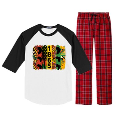 Junenth Vibes Black History Junenth 1865 Flag Cool Gift Raglan Sleeve Pajama Set