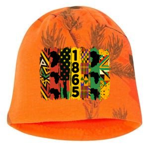 Junenth Vibes Black History Junenth 1865 Flag Cool Gift Kati - Camo Knit Beanie