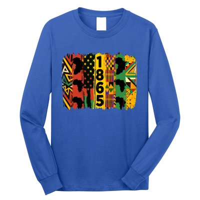 Junenth Vibes Black History Junenth 1865 Flag Cool Gift Long Sleeve Shirt