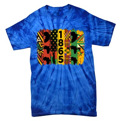 Junenth Vibes Black History Junenth 1865 Flag Cool Gift Tie-Dye T-Shirt