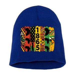 Junenth Vibes Black History Junenth 1865 Flag Cool Gift Short Acrylic Beanie