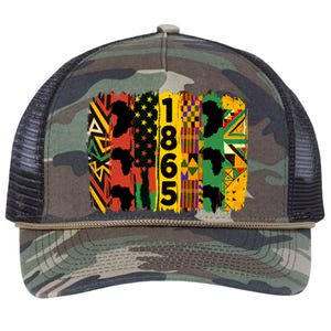 Junenth Vibes Black History Junenth 1865 Flag Cool Gift Retro Rope Trucker Hat Cap