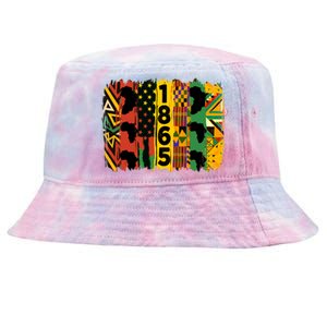 Junenth Vibes Black History Junenth 1865 Flag Cool Gift Tie-Dyed Bucket Hat