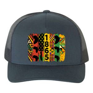 Junenth Vibes Black History Junenth 1865 Flag Cool Gift Yupoong Adult 5-Panel Trucker Hat