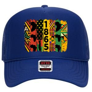 Junenth Vibes Black History Junenth 1865 Flag Cool Gift High Crown Mesh Back Trucker Hat