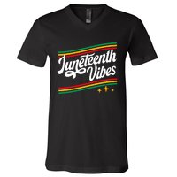 Juneteenth Vibes Black History Month Black Proud V-Neck T-Shirt