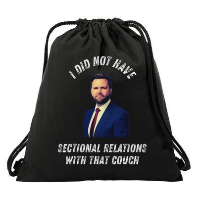 Jd Vance Couch I Did Not Have Sectional Relations Funny Meme Drawstring Bag