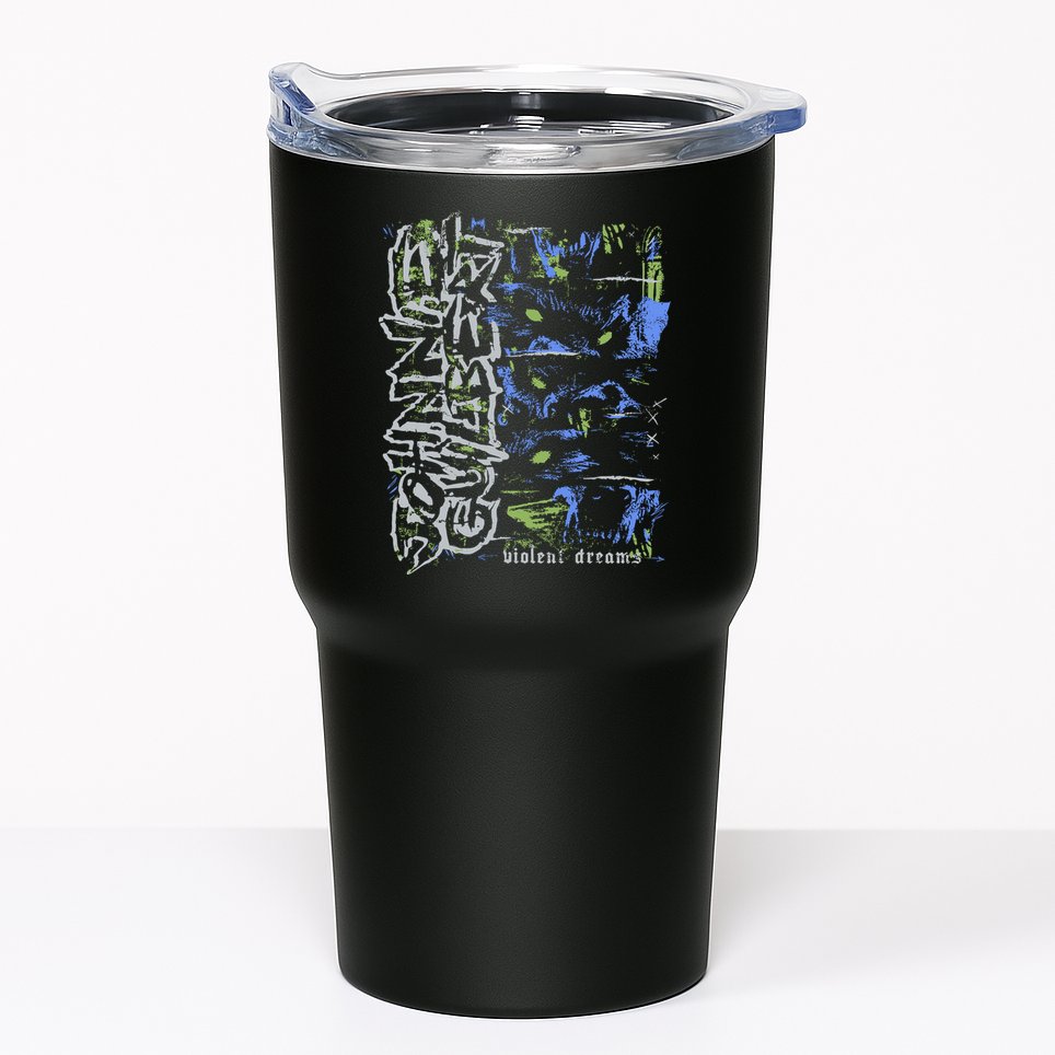 Johnnieguilbert Violent Dream Wolf Blue Green Tumbler