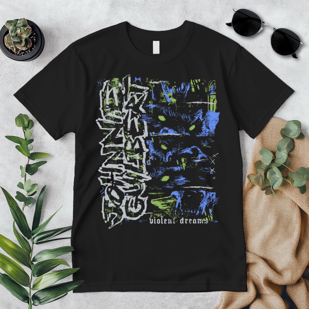 Johnnieguilbert Violent Dream Wolf Blue Green Premium T-Shirt