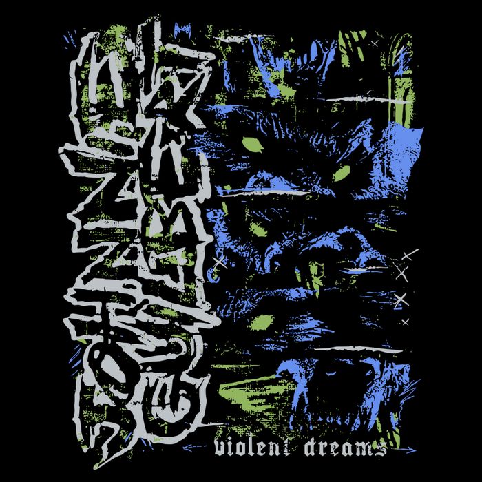 Johnnieguilbert Violent Dream Wolf Blue Green Baby Bodysuit