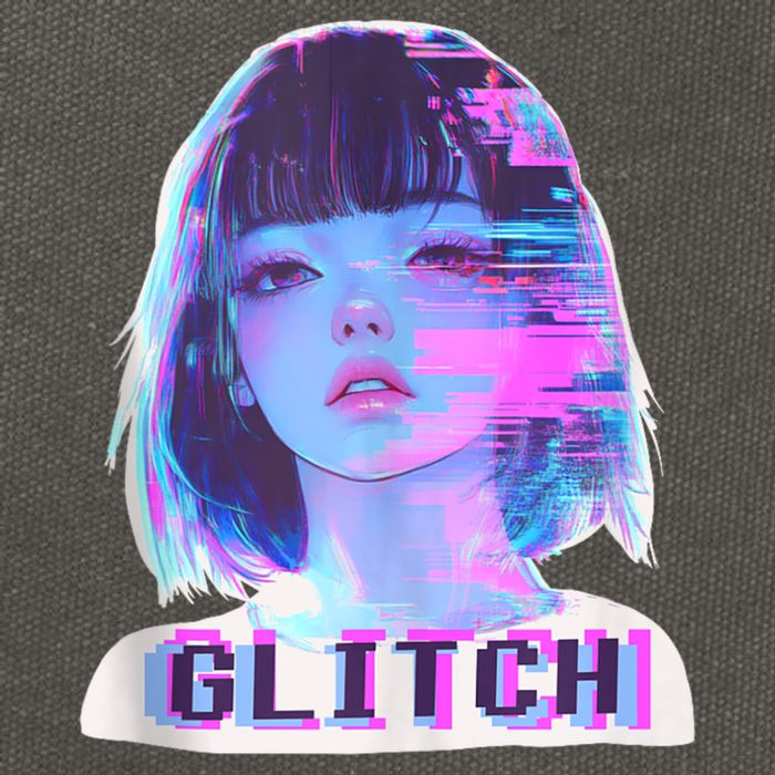 Japanese Vaporwave Edgy Sad Glitch Girl Anime Aesthetic Cotton Canvas Backpack