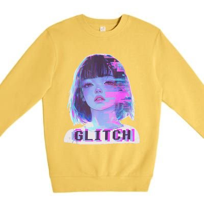 Japanese Vaporwave Edgy Sad Glitch Anime Aesthetic Premium Crewneck Sweatshirt