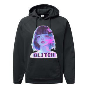 Japanese Vaporwave Edgy Sad Glitch Anime Aesthetic Performance Fleece Hoodie