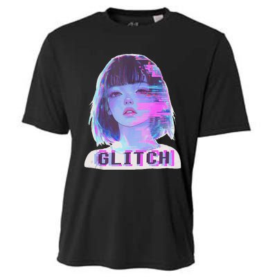 Japanese Vaporwave Edgy Sad Glitch Anime Aesthetic Cooling Performance Crew T-Shirt