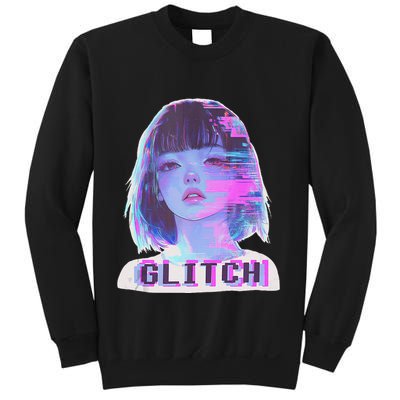 Japanese Vaporwave Edgy Sad Glitch Anime Aesthetic Sweatshirt