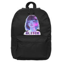 Japanese Vaporwave Edgy Sad Glitch Anime Aesthetic 16 in Basic Backpack