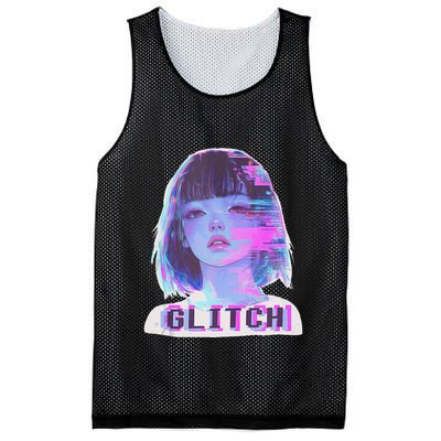 Japanese Vaporwave Edgy Sad Glitch Anime Aesthetic Mesh Reversible Basketball Jersey Tank
