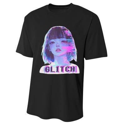 Japanese Vaporwave Edgy Sad Glitch Anime Aesthetic Performance Sprint T-Shirt