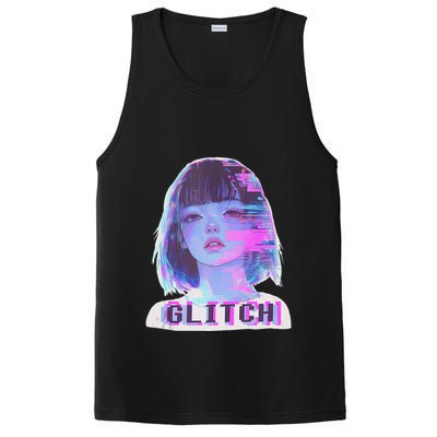 Japanese Vaporwave Edgy Sad Glitch Anime Aesthetic PosiCharge Competitor Tank