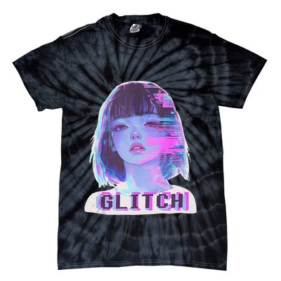Japanese Vaporwave Edgy Sad Glitch Anime Aesthetic Tie-Dye T-Shirt