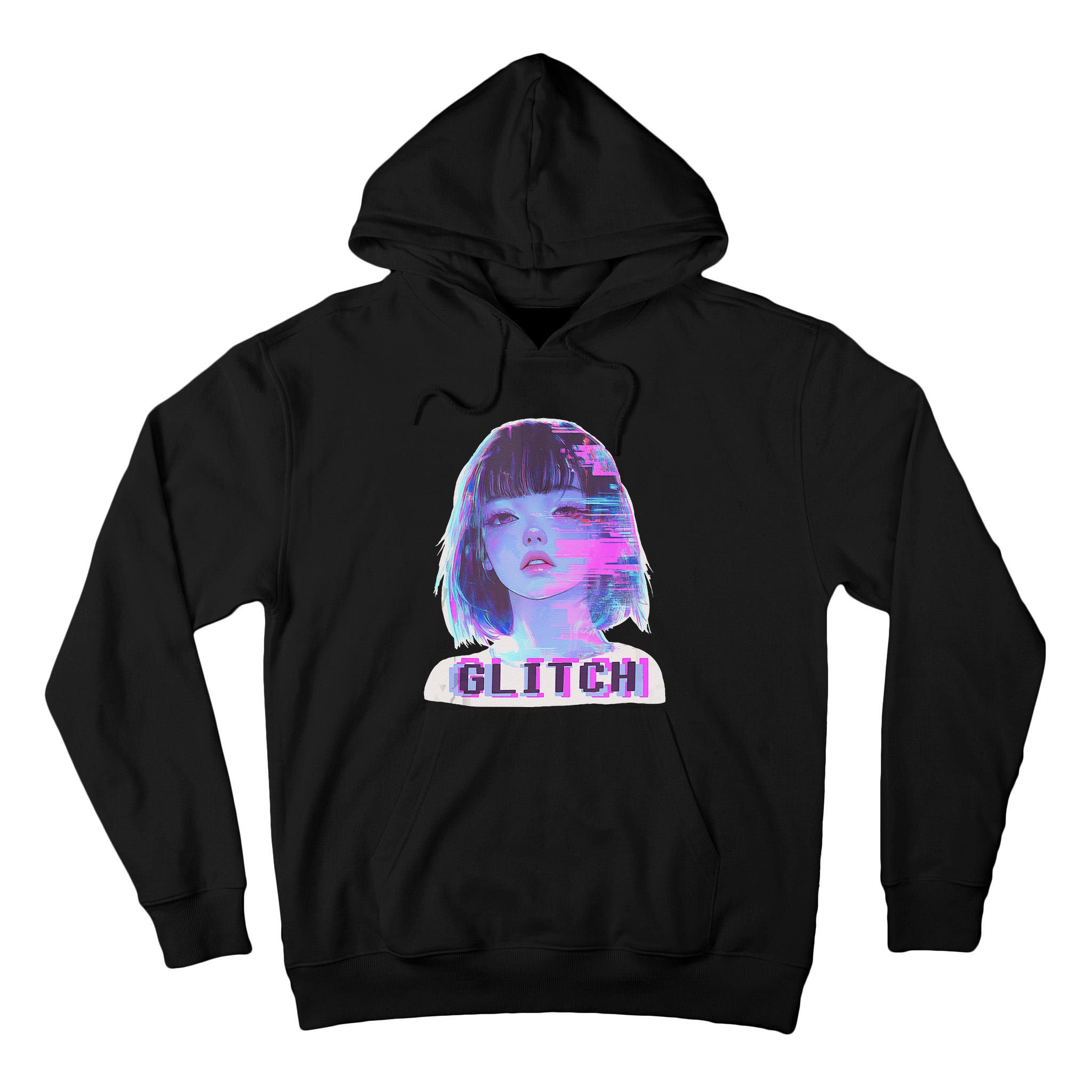 Japanese Vaporwave Edgy Sad Glitch Anime Aesthetic Tall Hoodie