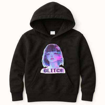 Japanese Vaporwave Edgy Sad Glitch Anime Aesthetic Kids Hoodie