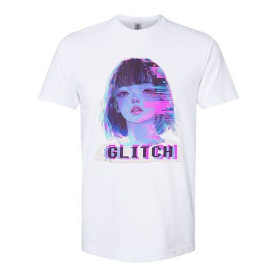 Japanese Vaporwave Edgy Sad Glitch Anime Aesthetic Softstyle® CVC T-Shirt