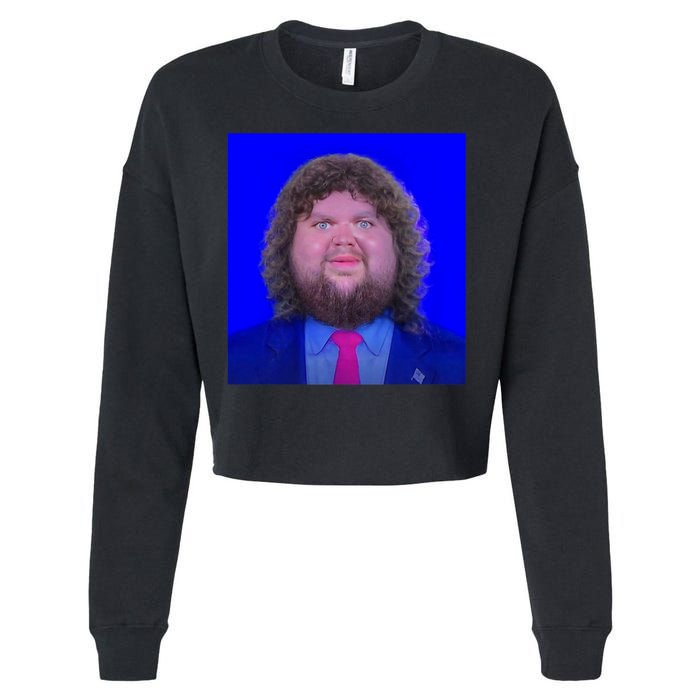 JD Vance Face Meme Cropped Pullover Crew