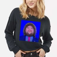 JD Vance Face Meme Cropped Pullover Crew