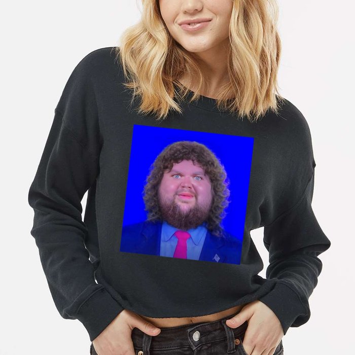 JD Vance Face Meme Cropped Pullover Crew