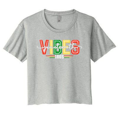 Junenth Vibes Funny Gift Women's Crop Top Tee