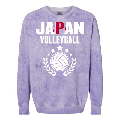 Japan Volleyball Fans Jersey Cute Gift Japanese Flag Sport Lovers Gift Colorblast Crewneck Sweatshirt