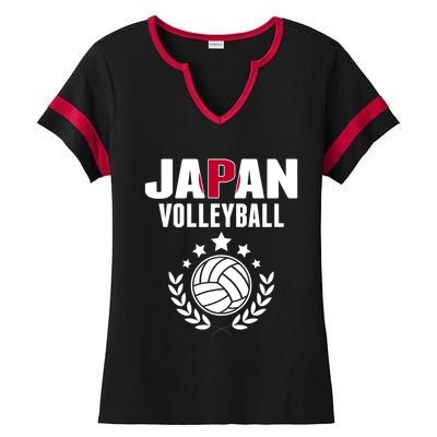 Japan Volleyball Fans Jersey Cute Gift Japanese Flag Sport Lovers Gift Ladies Halftime Notch Neck Tee