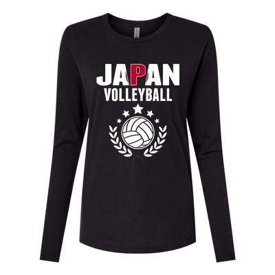 Japan Volleyball Fans Jersey Cute Gift Japanese Flag Sport Lovers Gift Womens Cotton Relaxed Long Sleeve T-Shirt