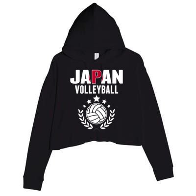 Japan Volleyball Fans Jersey Cute Gift Japanese Flag Sport Lovers Gift Crop Fleece Hoodie