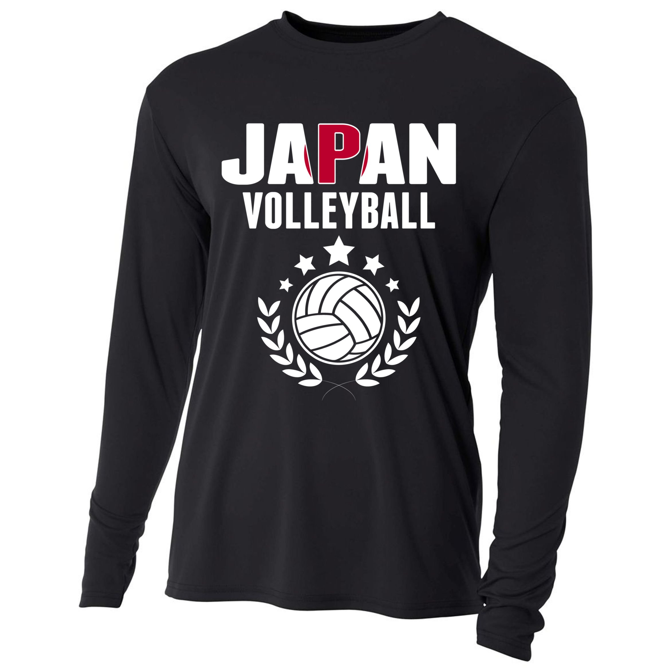 Japan Volleyball Fans Jersey Cute Gift Japanese Flag Sport Lovers Gift Cooling Performance Long Sleeve Crew