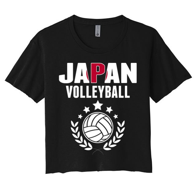 Japan Volleyball Fans Jersey Cute Gift Japanese Flag Sport Lovers Gift Crop Top