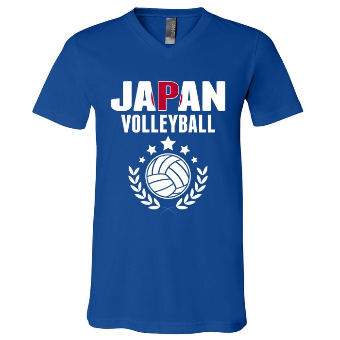 Japan Volleyball Fans Jersey Cute Gift Japanese Flag Sport Lovers Gift V-Neck T-Shirt