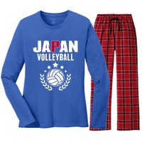 Japan Volleyball Fans Jersey Cute Gift Japanese Flag Sport Lovers Gift Women's Long Sleeve Flannel Pajama Set 