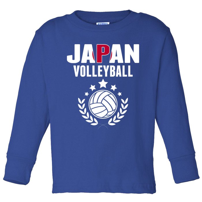 Japan Volleyball Fans Jersey Cute Gift Japanese Flag Sport Lovers Gift Toddler Long Sleeve Shirt