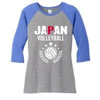 Japan Volleyball Fans Jersey Cute Gift Japanese Flag Sport Lovers Gift Women's Tri-Blend 3/4-Sleeve Raglan Shirt