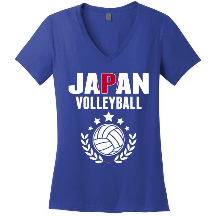 Japan Volleyball Fans Jersey Cute Gift Japanese Flag Sport Lovers Gift Women's V-Neck T-Shirt