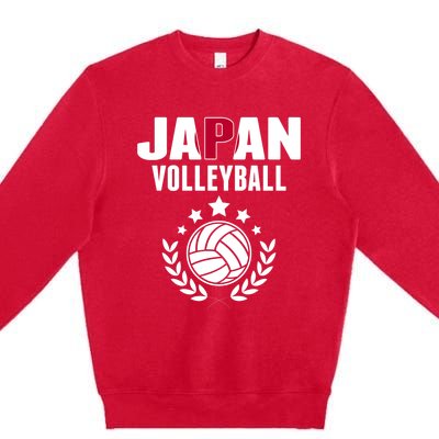 Japan Volleyball Fans Jersey Cute Gift Japanese Flag Sport Lovers Gift Premium Crewneck Sweatshirt