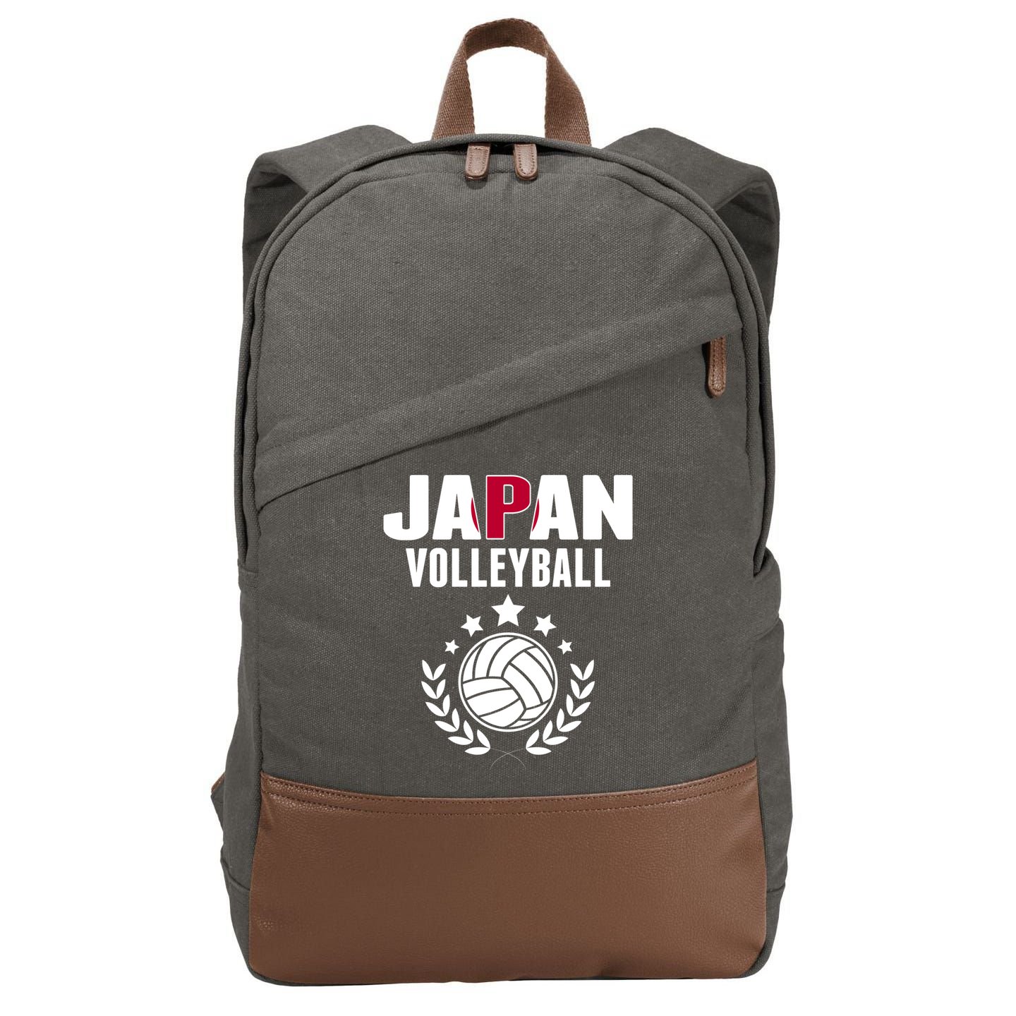 Japan Volleyball Fans Jersey Cute Gift Japanese Flag Sport Lovers Gift Cotton Canvas Backpack