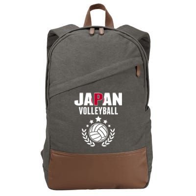 Japan Volleyball Fans Jersey Cute Gift Japanese Flag Sport Lovers Gift Cotton Canvas Backpack